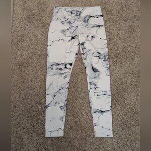 Express White Marble Print Leggings